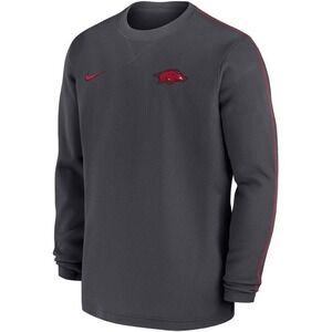 Nike Arkansas Razorbacks Waffle‎ Thermal Sideline Shirt Gray Men's Medium